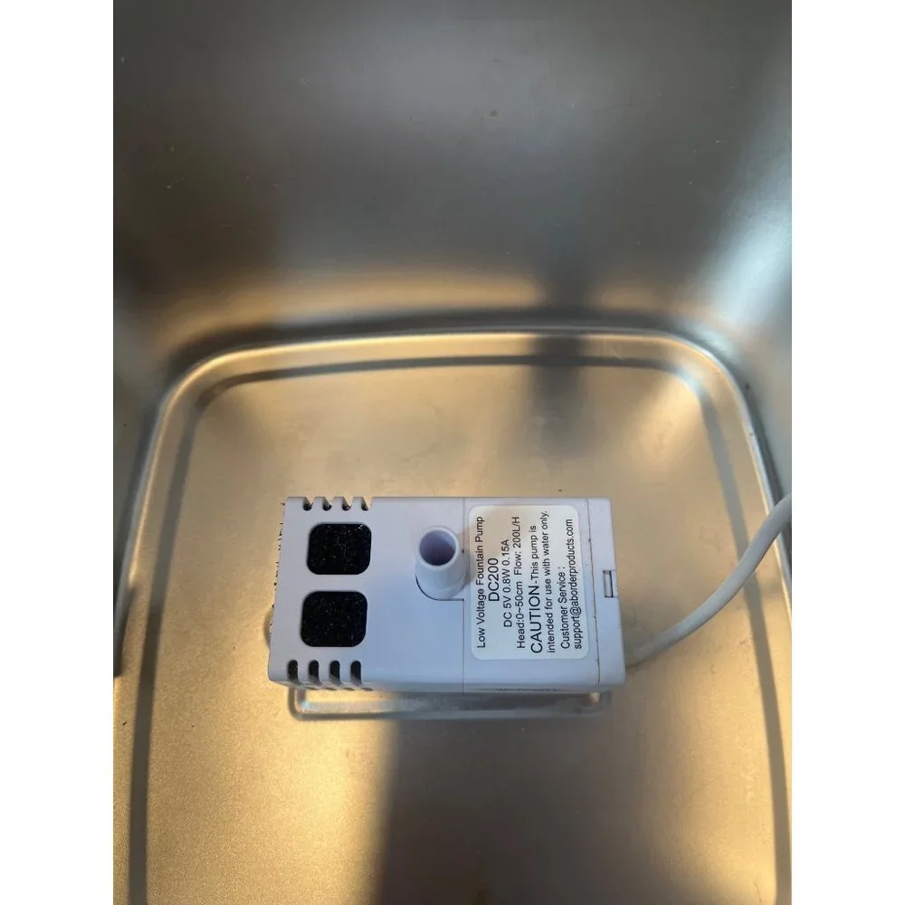 Stainless Steel Filtered Fountain Water Pump Circulation Device for Cats Indoor/